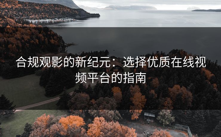 合规观影的新纪元：选择优质在线视频平台的指南