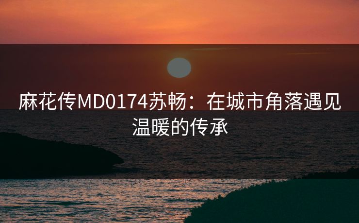 麻花传MD0174苏畅:在城市角落遇见温暖的传承 麻花传MD0174苏畅:在城市角落遇见温暖的传承